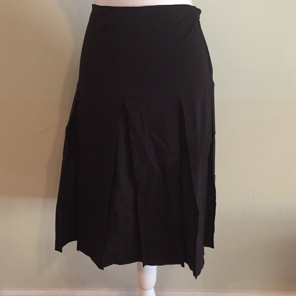 Maternity Black Drop Waist Pleated A-Line Skirt